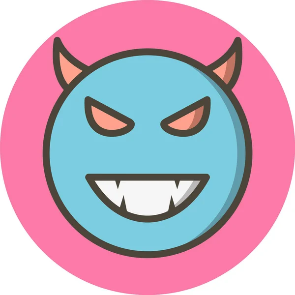 Icône Emoji Diable Dans Style Mode Fond Isolé — Image vectorielle