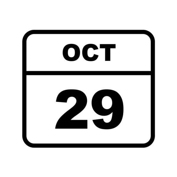 Calendario Con Fecha Octubre — Vector de stock