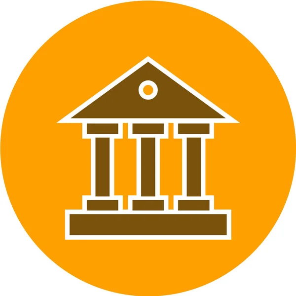 Ikona Budynku Banku Białym Tle — Wektor stockowy