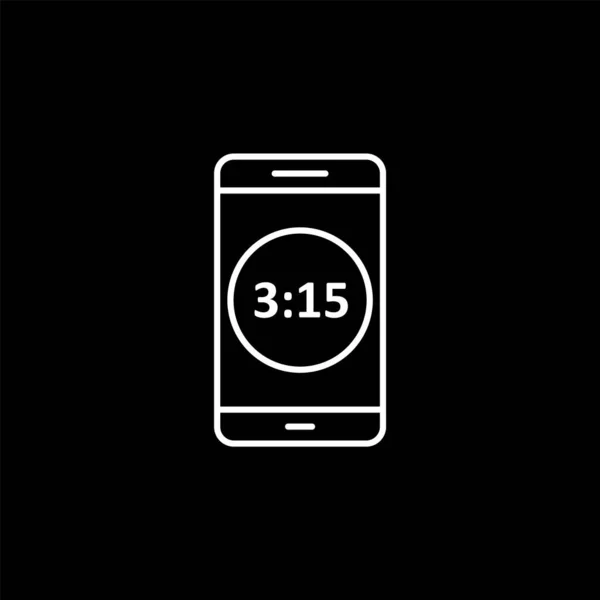 Icône Application Mobile Affichage Temps Dans Style Mode Fond Isolé — Image vectorielle