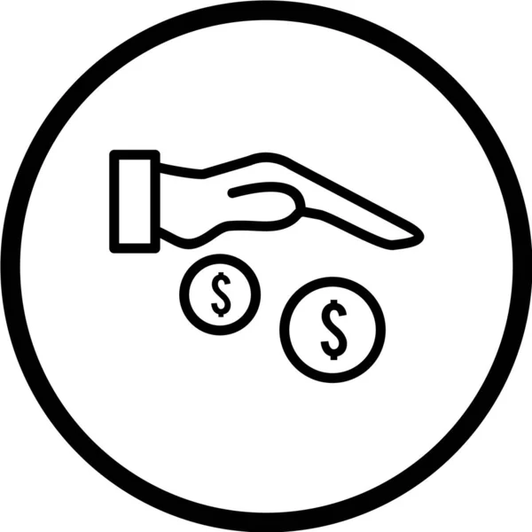 Simbolo Dollaro Linea Vettoriale Icona — Vettoriale Stock