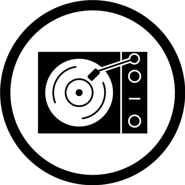 Ilustración Vectorial Del Jugador Vynil Icono Simple — Vector de stock