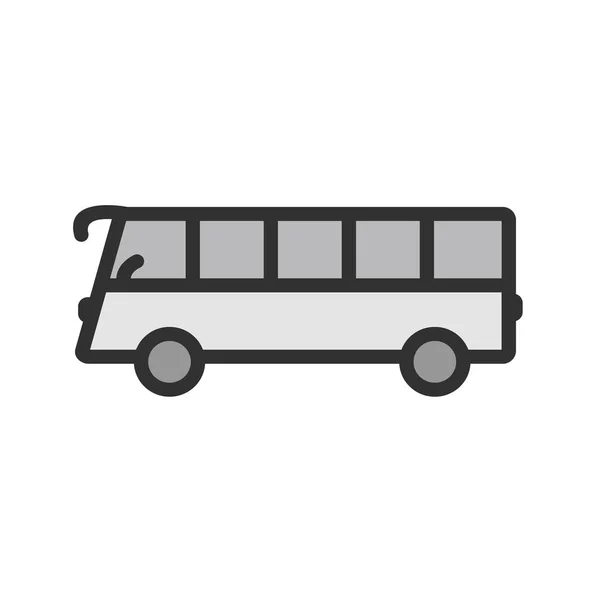 Bus Icoon Zwarte Stijl Geïsoleerd Witte Achtergrond Transportsymbool Vector Illustratie — Stockvector