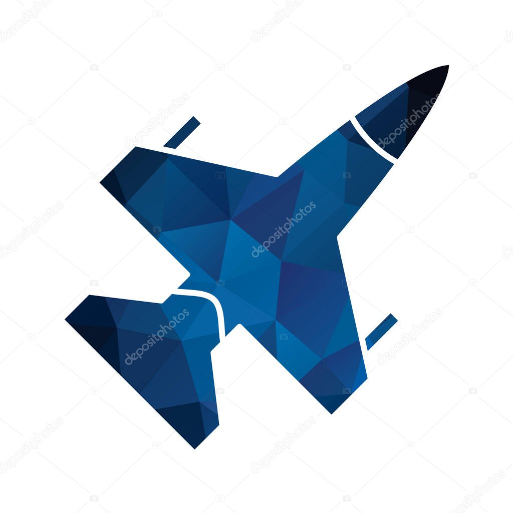 vector illustration, simple icon of airplane