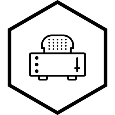 Kesme Tost Makinesi Simgesi Moda Biçiminde İzole Arkaplan