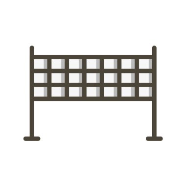 Beyaz arkaplanda siyah monokrom tarzında bariyer simgesi var. Sirk sembolü vektör illüstrasyonu.