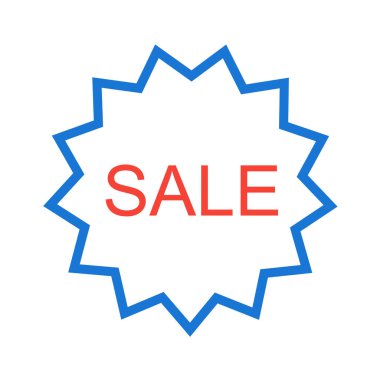 indirimli metin ve simgelerle satış etiketi