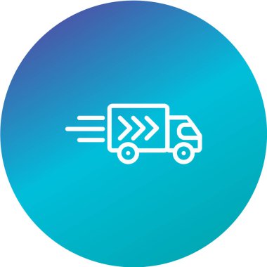 Vektör illüstrasyonu, kamyon aracının basit simgesi