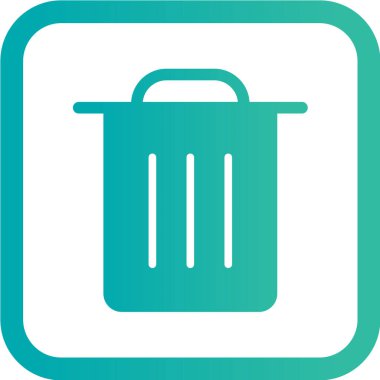 Düz dizaynlı çöp kutusu simgesi beyaz arkaplanda izole edildi. Geri dönüşüm sembolü stok vektör illüstrasyonu.