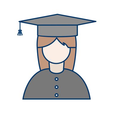 Öğrenci avatar simgesi vektör illüstrasyonu