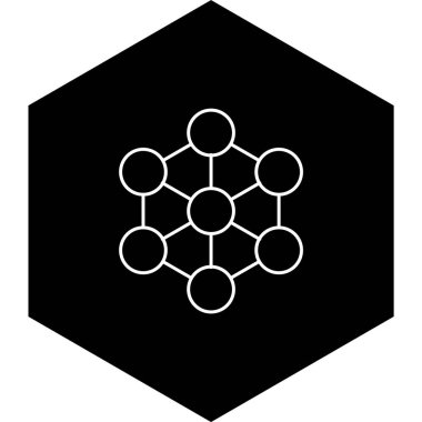 Moda biçimi izole edilmiş arkaplanda molekül simgesi      