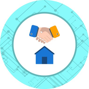 Moda Biçimli Ev Anlaşması Simgesi Ayrı Arka Gruplandırılmış