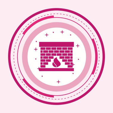 Moda Biçiminde Ateş Yeri Simgesi Ayrı Arka Gruplandırılmış