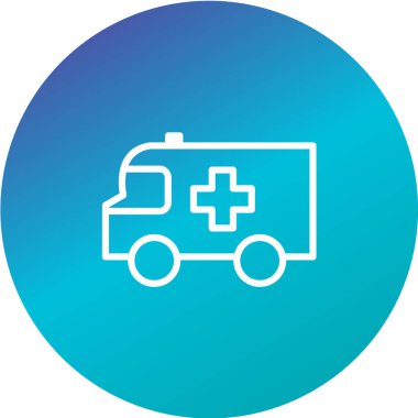 Ambulans arabası, tıbbi simge, vektör illüstrasyonu