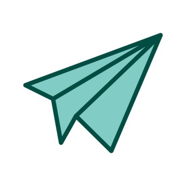 Kağıt Düzlem Simgesi Moda Biçiminde İzole Arkaplan