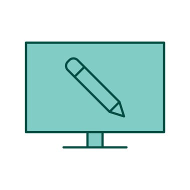 Çevrimiçi Eğitim Simgesi Eğilimli İzole Arkaplan      