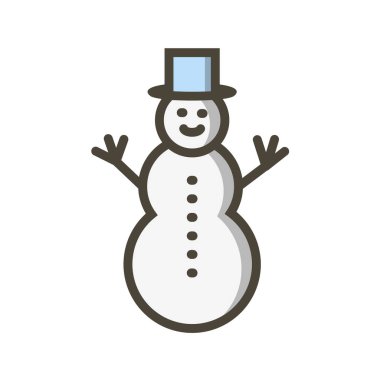 Kardan adam simgesi beyaz arkaplanda izole edilmiş. Noel sembolü