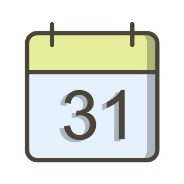 Takvim simgesi beyaz arkaplanda izole edildi. Tasarım ve logon için. vektör illüstrasyonu.