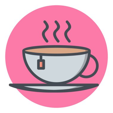 Moda Biçimli Çay Simgesi İzole Arkaplan