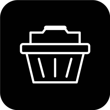 Basit bir alışveriş arabasının siyah silüeti.