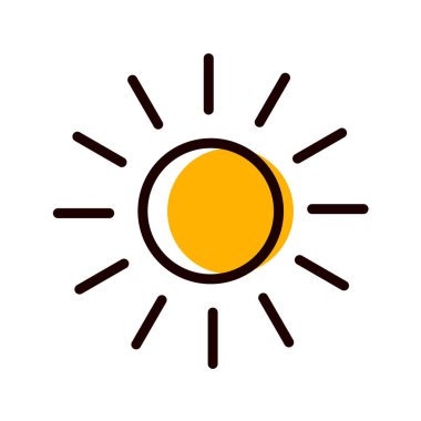 Güneş simgesi, vektör illüstrasyonu