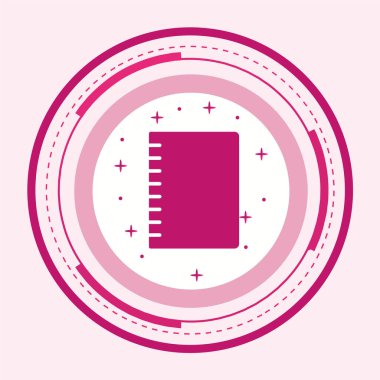 Beyaz arkaplanda izole edilmiş vektör pembe kitap simgesi