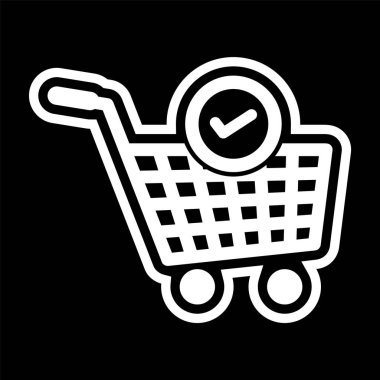 Doğrulanmış Cart Ögeleri Moda Biçimli İzole Arkaplan Simgesi