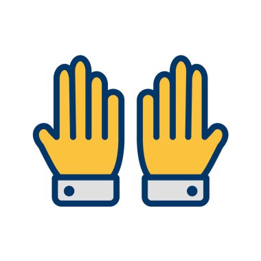 Beyaz arka planda izole edilmiş düz stil eldiven simgesi. Kumaş sembolü vektör çizimi