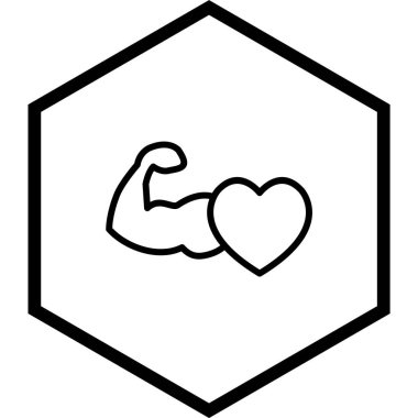 Moda Biçimli Sağlıklı Kalp Simgesi İzole Arkaplan