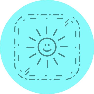 Güneş ve bulut simgesinin vektör çizimi