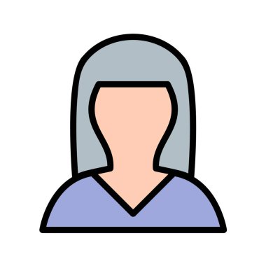 kadın kullanıcı simgesi, avatar vektör illüstrasyonu