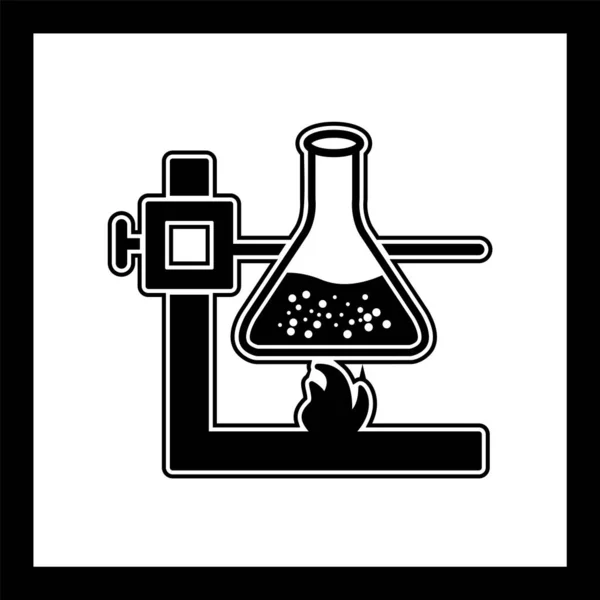 Fogo Sob Ícone Frasco Estilo Moderno Isolado Fundo — Vetor de Stock