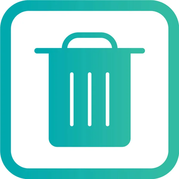 Trash Bin Icon Flat Design Isolated White Background Recycling Symbol — Stock Vector