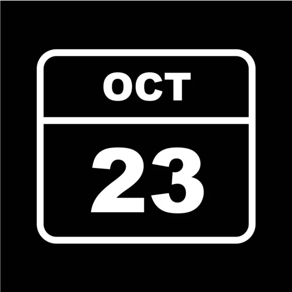 Calendario Con Fecha Octubre — Vector de stock