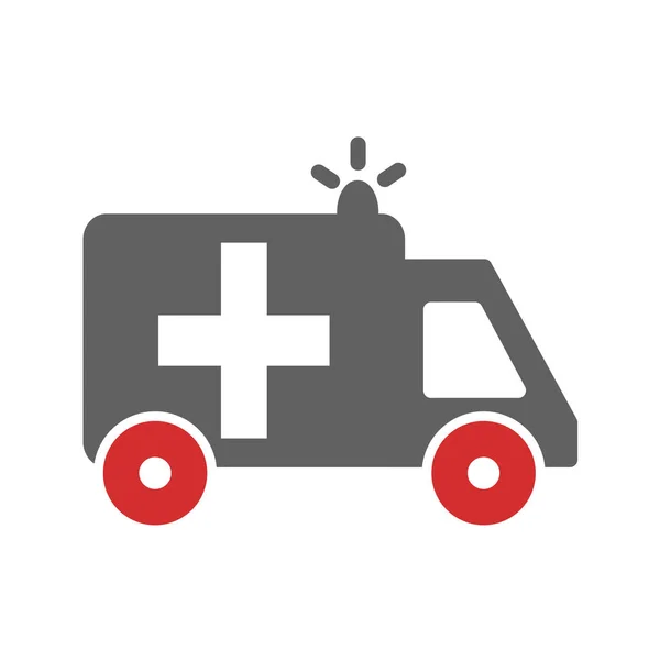Ambulans Ikon Platt Skisserade Gråskala Stil Vektor Illustration — Stock vektor
