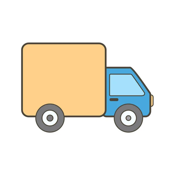 Levering Vrachtwagen Pictogram Vector Illustratie — Stockvector