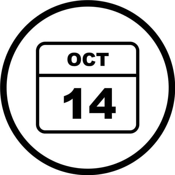 Calendario Con Fecha Octubre — Vector de stock