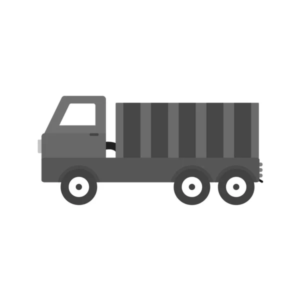 Truck Icoon Zwarte Stijl Geïsoleerd Witte Achtergrond Transportsymbool Vector Illustratie — Stockvector