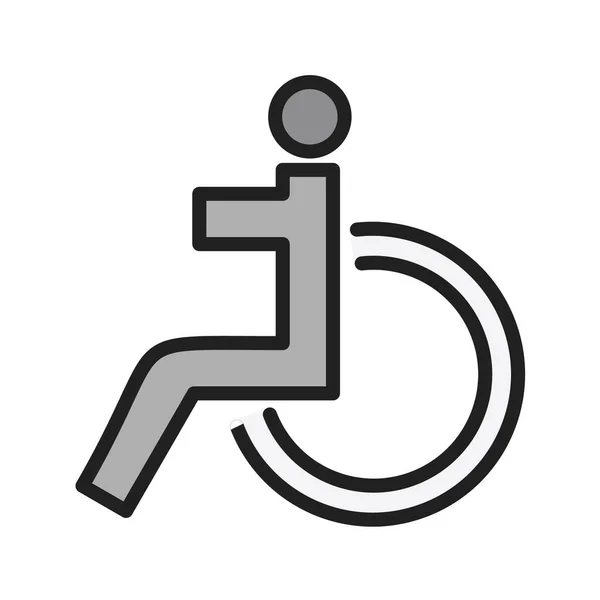 Persona Con Discapacidad Icono Vector Ilustración — Vector de stock