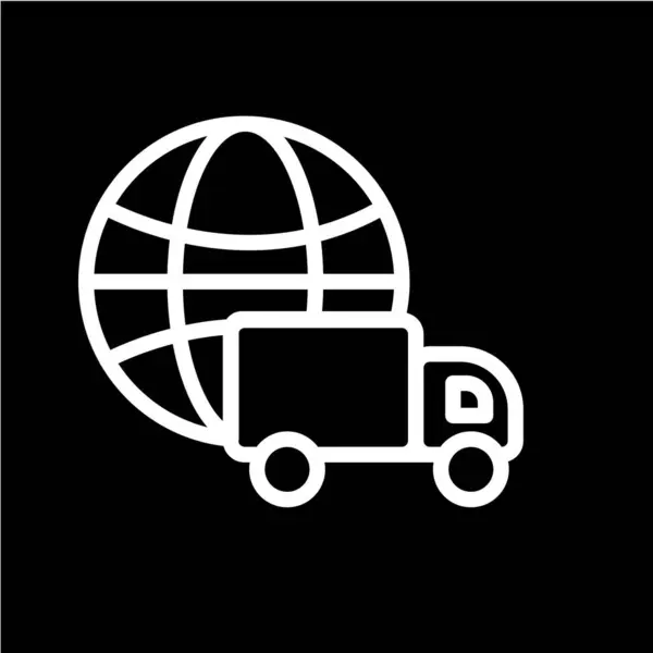 Levering Truck Lijn Pictogram — Stockvector