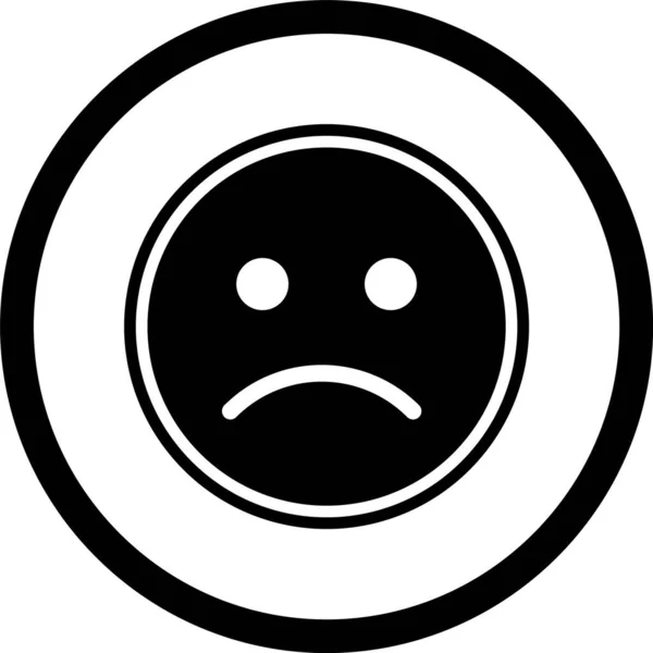 Sad Emoticon Ikonen Trendig Stil Isolerad Bakgrund — Stock vektor