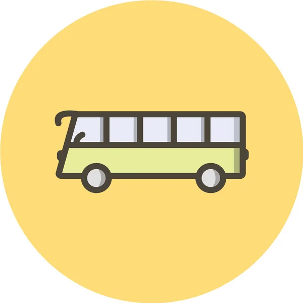 Autobús Escolar Plana Vector Icono — Vector de stock