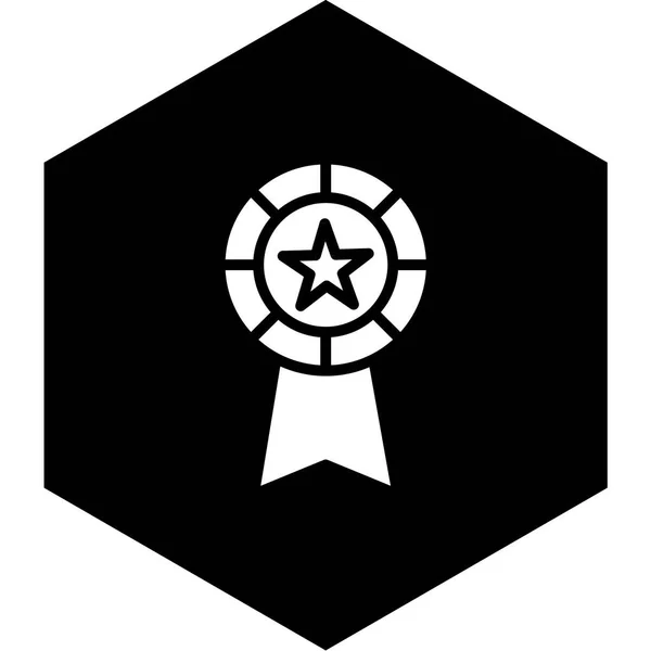 Icono Medalla Estilo Negro Aislado Sobre Fondo Blanco Símbolo Patriota — Archivo Imágenes Vectoriales