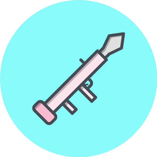 Einfaches Symbol Vektor Illustration Der Waffe Raketenkanone — Stockvektor