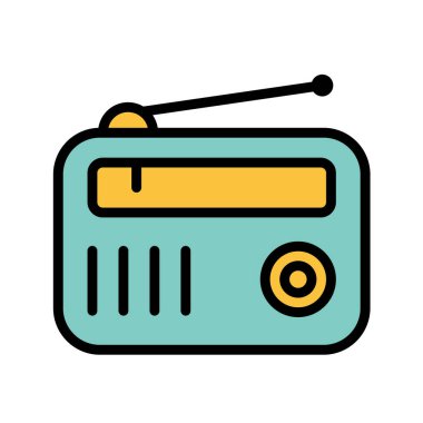 vektör illüstrasyonu, radyo oynatıcısının basit simgesi