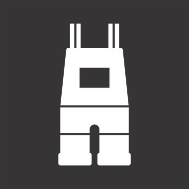  Dungarees Simgesi Moda Biçimli vektör çizimi 