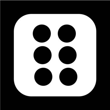 Siyah arkaplanda yuvarlak karelerin vektör simgesi 