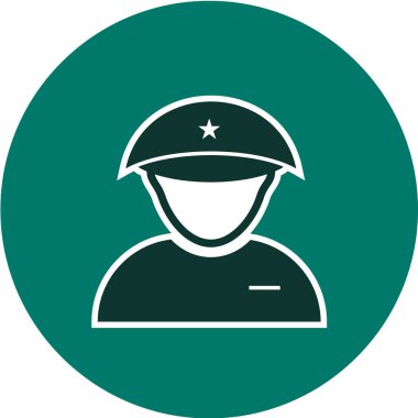 askeri kişi vektör illüstrasyonu, basit simge