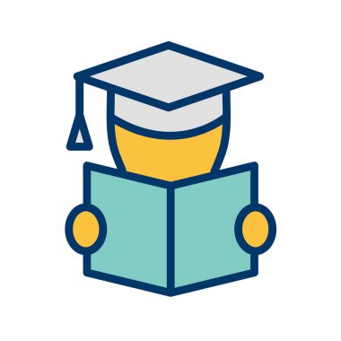 eğitim ve öğrenme vektörü simgesi.