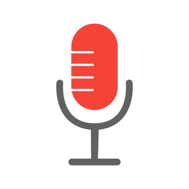 Moda Biçimli Mikrofon Simgesi İzole Arkaplan 